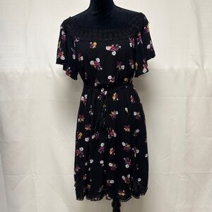 Torrid Black Floral Midi Dress